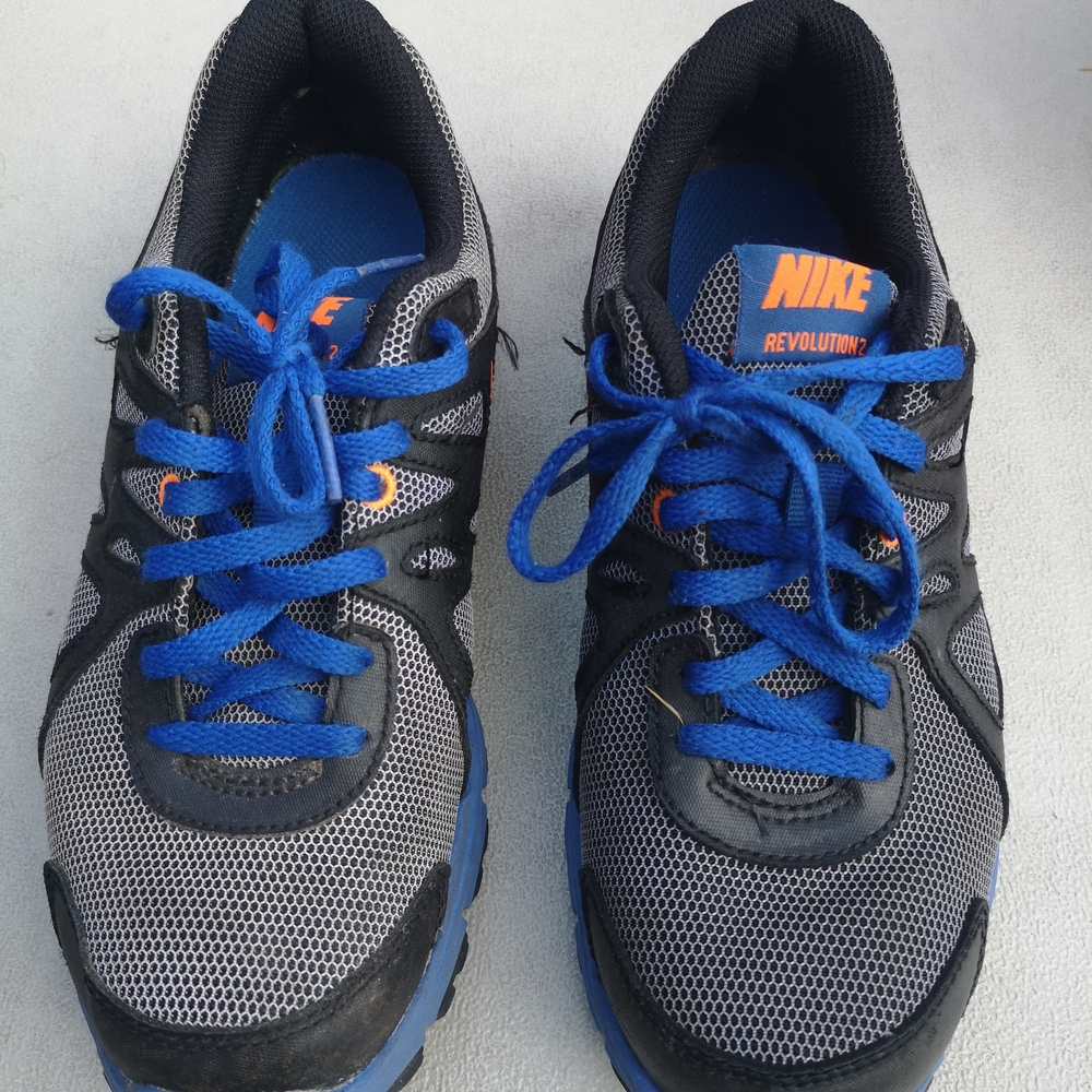 Nike Mesh Sneakers with Blue and Orange Accents